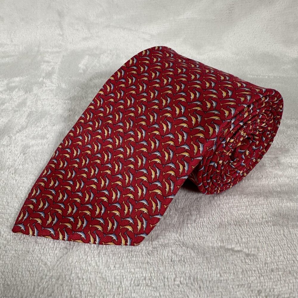 Brooks Brothers Makers Men Tie Silk Made in USA Printed in Italy W 3 7/8 L 59.5